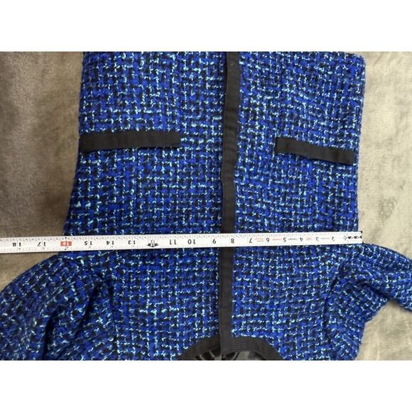 J. Crew Tweed LADY Jacket Blazer Wool Blend Blue Black Size 4 - Picture 8 of 12